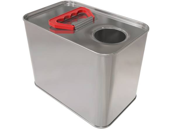 Канистра металлическая прямоугольная с отверстием под берикап 42мм, 2 л, серебристый [5131]