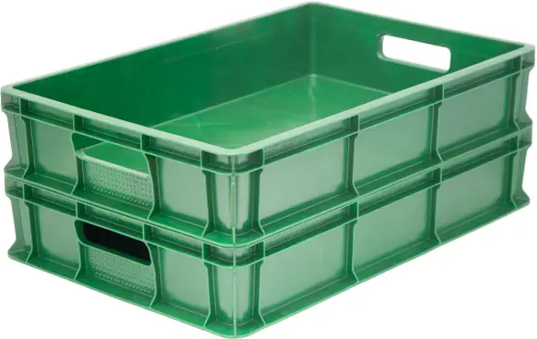 Ящик пластиковый сплошной, 600×400×120 мм, 22 л, зелёный [704.03.01 м]