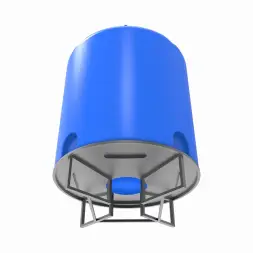 Емкость T 10000 л синяя на основании для полного слива F