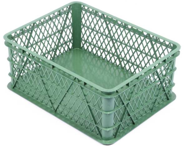 Ящик пластиковый с перфорированными стенками, 430х330х180 мм, зеленый [430330180-01]