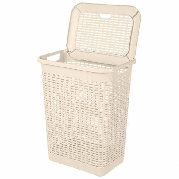 Корзина для белья 30л, бежевый