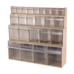 Короб откидной Стелла-техник F-600-4-B, 600х178х206 мм, 4 ячейки, бежевый, прозрачный