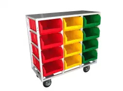 Стеллаж с направляющими Стелла-техник V4-12-200-К мобильный, односторонний, 12 ячеек, грузоподъемность до 500кг