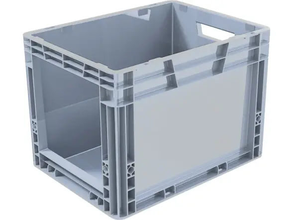 Евроконтейнер пластиковый с вырезом SPK 4032-1, 400х300х320 мм, серый