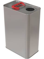 Канистра металлическая прямоугольная с отверстием под берикап 42мм, 4 л, серебристый [5133]