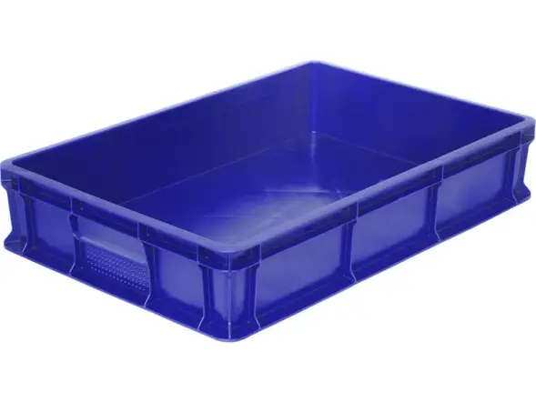 Ящик пластиковый сплошной, 600×400×120 мм, 22 л, синий [704.03.02]