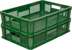 Ящик пластиковый перфорированный, 600x400x140 мм, 27 л, синий [705.01.01]