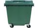 Пластиковый мусорный контейнер на колесах, 1100л, зеленый