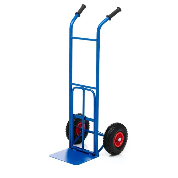 Тележка грузовая Стелла-техник КГ-150-пневмо-255 с откидной полкой, грузоподъемность 150 кг