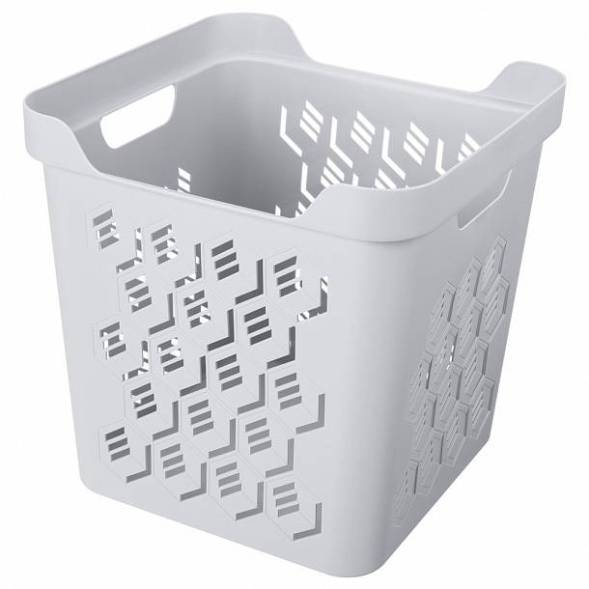 Ящик с крышкой универсальный Deluxe, 286x286x286 мм, 18л, светло-серый