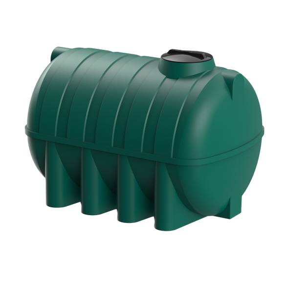 Емкость пластиковая горизонтальная для хранения воды и дизельного топлива, 2500 л, зеленый [TG2500S2]