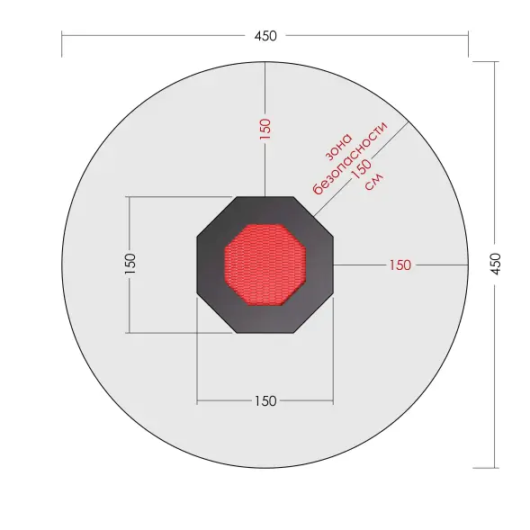 Встраиваемый батут «Восьмиугольник»