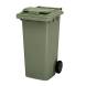 Мусорный контейнер пластиковый для ТБО/ТКО на колесах с крышкой, 120 л, зеленый