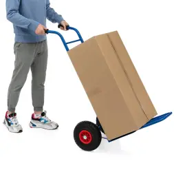 Тележка грузовая Стелла-техник КГ-150-PU-1120-255 с откидной полкой, грузоподъемность 150 кг