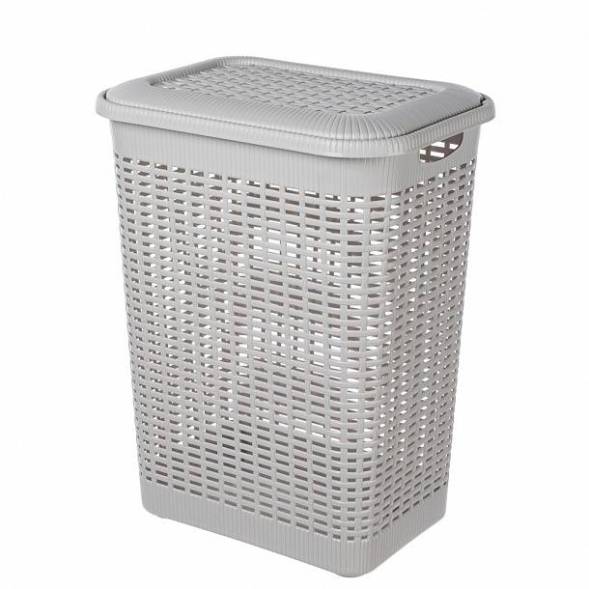 Корзина для белья 30л, светло-серый