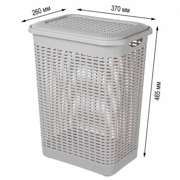 Корзина для белья 30л, светло-серый