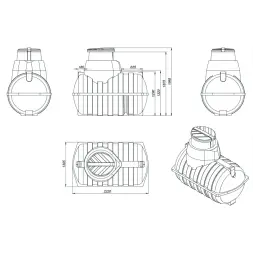 Емкость подземная U 2000 oil черный