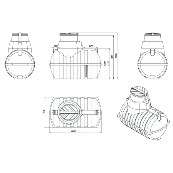 Емкость подземная U 2000 oil черный