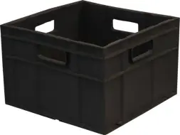 Ящик пластиковый сплошной, 420x420x292 мм, 51.51 л, черный [309]