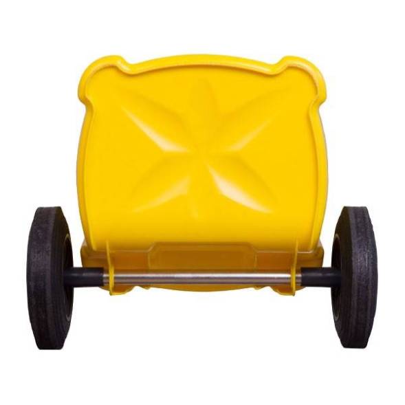 Мусорный контейнер пластиковый для ТБО/ТКО на колесах с крышкой, 120 л, красный