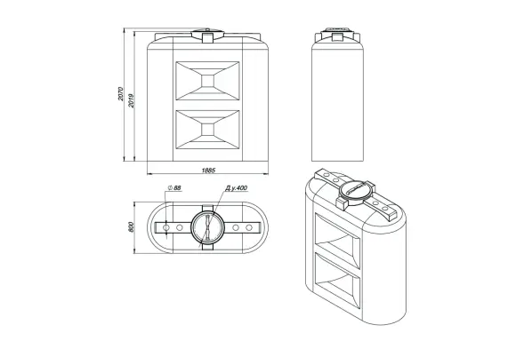 Емкость SL 2000л OIL белая