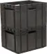 Ящик пластиковый сплошной, 430x345x285 мм, 34 л, черный [309-1]