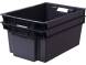 Ящик пластиковый сплошной, 600х400х250 мм, черный [125-2]