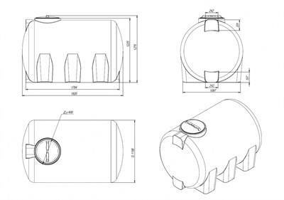 Емкость H 2000 л синяя