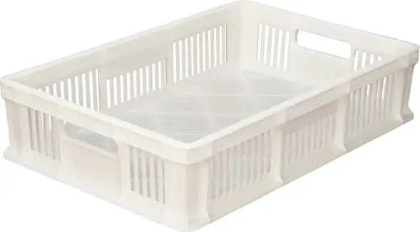 Ящик пластиковый перфорированный, 600×400×140 мм, 27 л, синий [705.01.01]