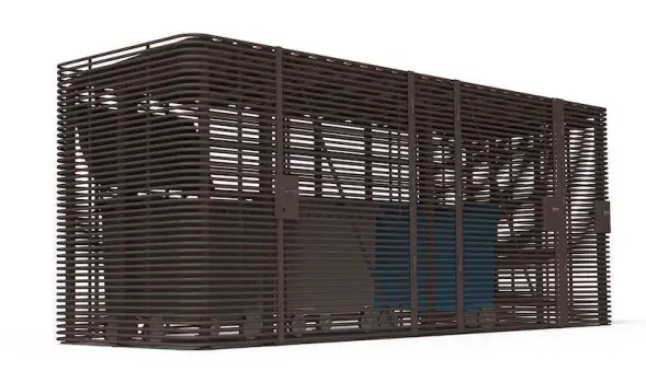 Контейнерная площадка для ТБО «МАФ - 6» с хозблоком 8,8 м (5 контейнеров)