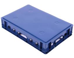 Ящик пластиковый мясной Е1, 600х400х120 мм, синий [600400120-00]