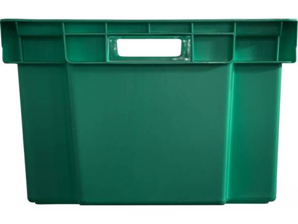 Ящик пластиковый сплошной, 600х400х250 мм, зеленый [125-2]