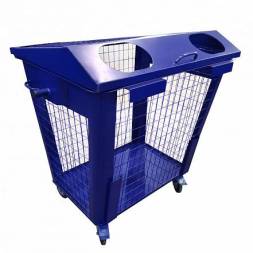 Контейнер металлический для мусора сетчатый, 1100 л (1.1 м³), синий [КМС1,1/12]