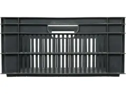 Ящик пластиковый перфорированный, 600x400x190 мм, 48 л, черный [106]