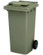 Мусорный контейнер пластиковый для ТБО/ТКО на колесах с крышкой, 240 л, зеленый