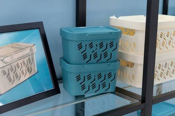 Ящик с крышкой универсальный Luxe, 1,9л, светло-серый