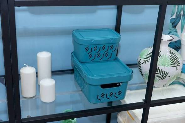 Ящик с крышкой универсальный Luxe, 1,9л, светло-серый