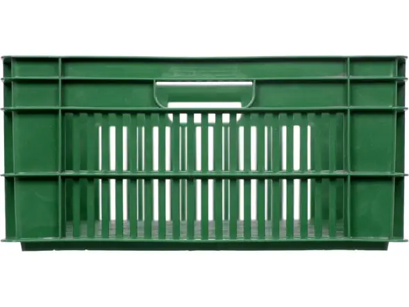 Ящик пластиковый перфорированный, 600x400x190 мм, 48 л, зеленый [106]