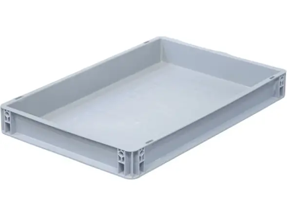 Ящик пластиковый сплошной SPK, 600x400x75 мм, 18 л, серый [SPK 6075]