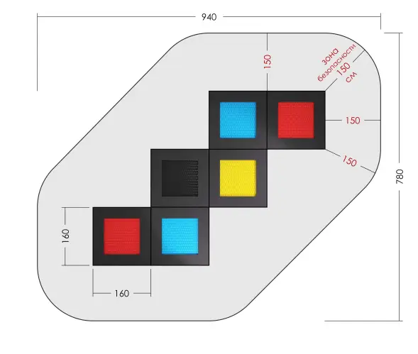 Набор встраиваемых батутов «Змейка»