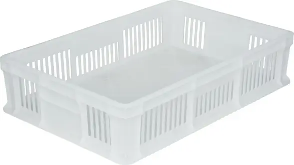 Ящик пластиковый перфорированный, 600×400×140 мм, 27 л, белый [705.01.02 м]