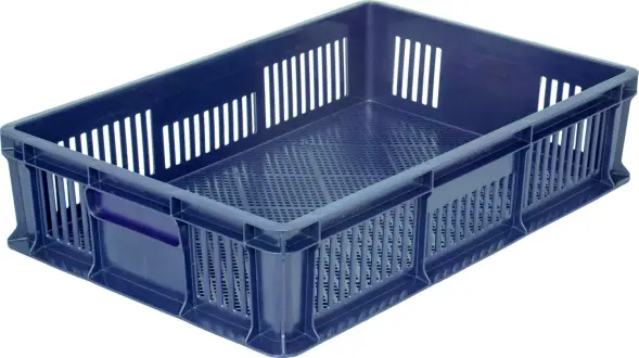 Ящик пластиковый перфорированный, 600×400×140 мм, 27 л, белый [705.01.02 м]