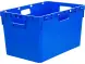 Ящик пластиковый сплошной, 600x400x340 мм, 60 л, синий [4-6434-1]