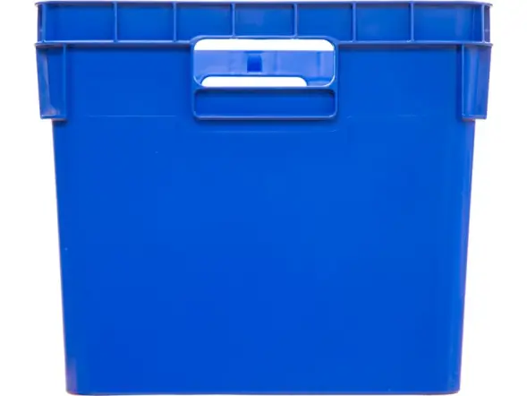 Ящик пластиковый сплошной, 600x400x340 мм, 60 л, синий [4-6434-1]