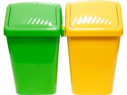 Система многофункциональная для уборки и отходов с крышками, 36л, желтый, зеленый