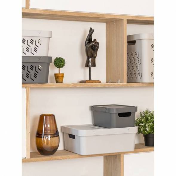 Ящик с крышкой универсальный Luxe, 12л, светло-бежевый