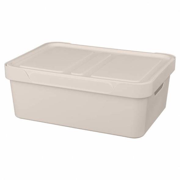 Ящик с крышкой универсальный Luxe, 12л, светло-бежевый