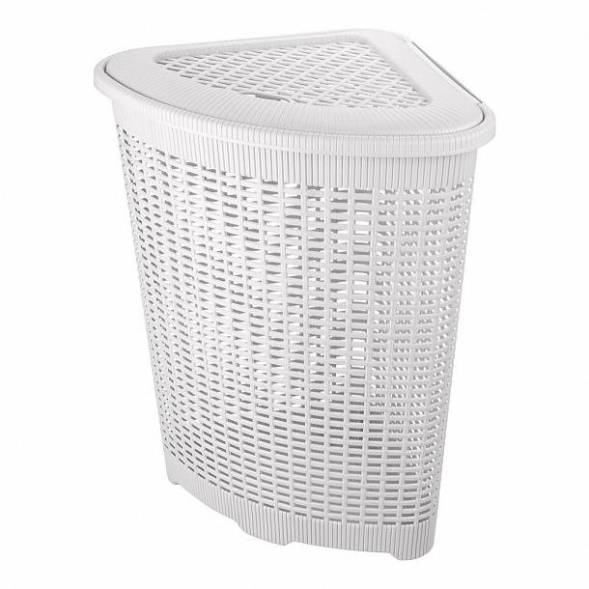 Корзина для белья угловая, 50л, белая