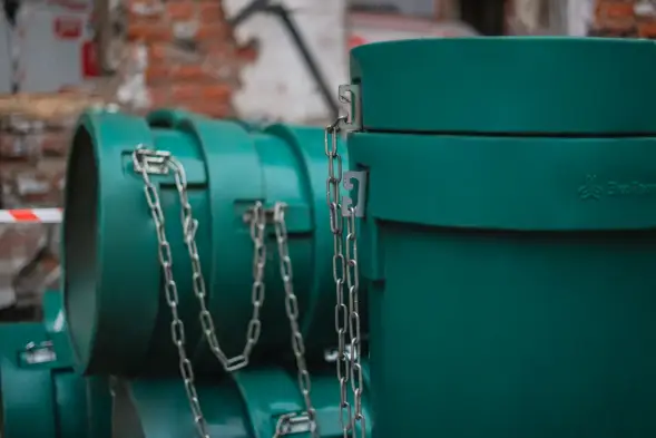 Мусоросброс секция приёмная (усиленная) зеленый, без цепей