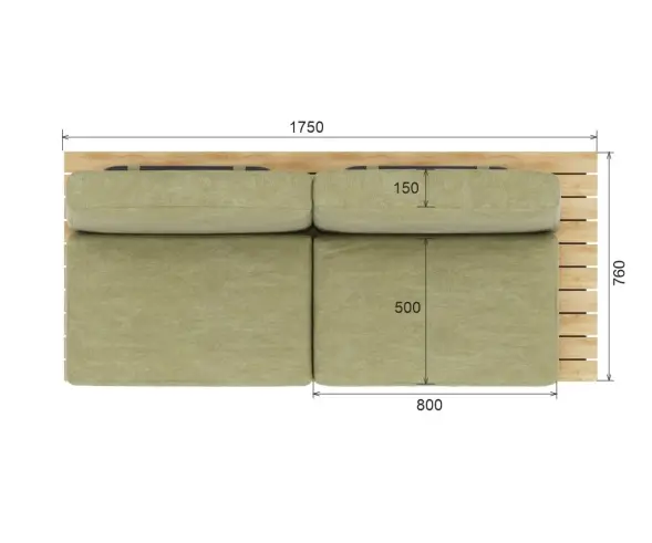 Диван «Татами» удлинённый